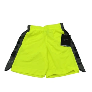 Nike Elite Dri-Fit Stay Cool Boys Shorts with Pockets Size 4 Yellow & Gray Volt - Picture 1 of 4