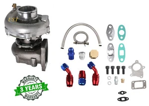 T04E T3/T4 A/R.57 73 TRIM 400+HP STAGE III TURBO CHARGER+OIL FEED+DRAIN LINE KIT - Picture 1 of 10