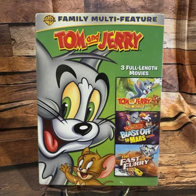 Tom & Jerry 3-Movie DVD Set: The Movie, Blast Off to Mars, Fast & Furry Sealed - Image 1 of 4