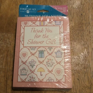 Tarjetas de regalo de 20 notas de colección Forget Me Not Thank You For The Shower - Imagen 1 de 2