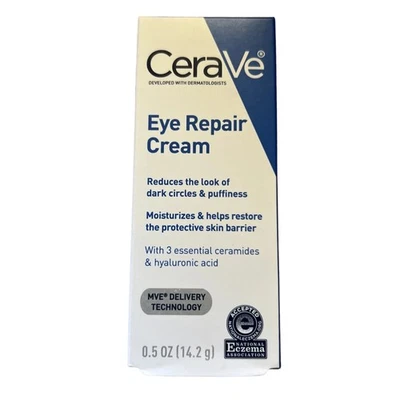 Crema reparadora de ojos CeraVe crema debajo de los ojos para hinchazón y bolsas 0,5 oz Foto 1 de 3
