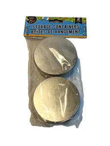 2 count pack small metail round storage containers great for crafts  - Picture 1 of 2