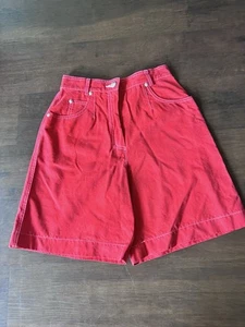 Bermudas de mezclilla rojas deportivas Mondi vintage - talla pequeña denim claro - Imagen 1 de 6