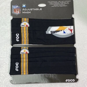Erwachsene FOCO NFL Pittsburgh Steelers verstellbare Masken 2er-Pack neu im Paket - Bild 1 von 10