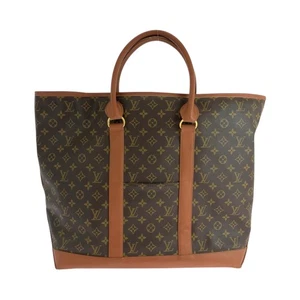 LOUIS VUITTON Monogram Sac Weekend GM M42420 Tote Bag Shoulder Bag Brown PVC LV - Picture 1 of 10