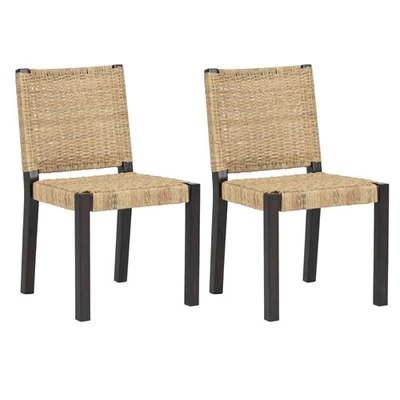 Encosto de madeira maciça rattan acabamento em nogueira versatilidade interna externa - Imagem 1 de 4