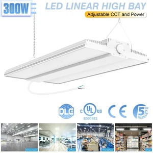 300W LED Linear High Bay Light Commercial Warehouse Shop Lamp 3000K-5000K DLC&UL - Picture 1 of 12