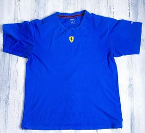 Puma Suderia Ferrari T-Shirt Mens Medium Blue Short Sleeve - Picture 1 of 7
