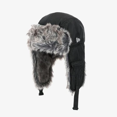 Водоотталкивающий меховой траппер New Era 2025 для улицы, черный - Изображение 1 из 4