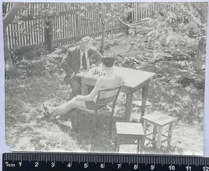 Affectionate Handsome Young Men Play Chess Cute Male Old Photo #928 - Picture 1 of 3