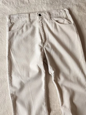 Levi's 519 VTG 70s Men's Faded White Corduroy Straight Leg Pants 30x34 USA - Image 1 of 4