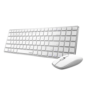 Rapoo Premium Slim Wireless Bluetooth Keyboard And Mouse Set PC Laptop UK Layout - Picture 1 of 1