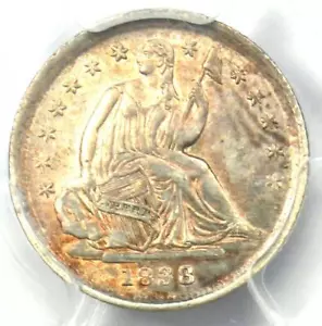 1838 Seated Liberty Half Dime H10C (Large Stars) - PCGS Uncirculated (UNC MS)! - Picture 1 of 6