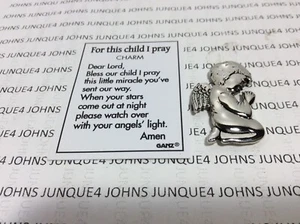 FOR THIS CHILD I PRAY CHARM New with tag MINI Child Praying with Tent Card - Picture 1 of 5