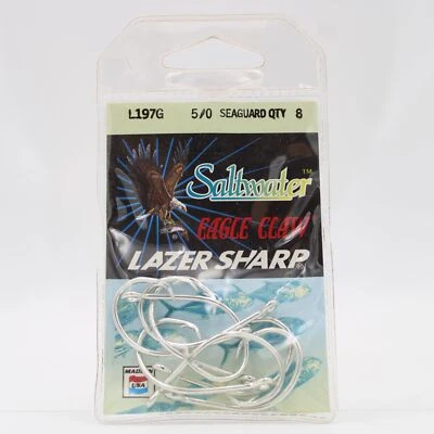 Eagle Claw Lazer Sharp L197G Seaguard Fishing Hooks Size 5/0 - Image 1 of 2