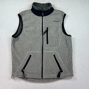 VTG 90's LL Bean Vest Mens Sz Small Beige Full Zip Waffle Fleece Hiking Made USA - Picture 1 of 21