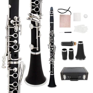 New Clarinet A key Clarinet Ebonite wood Nickel Plated Keys 2 Barrels Case - Picture 1 of 10