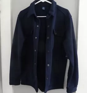 GE. Men’s Dark Blue Knit Fleece Lined Snap Button Shirt Jacket - S - Picture 1 of 7