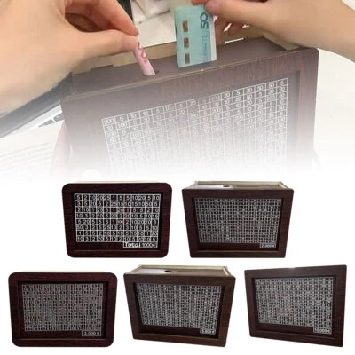 10000 Euro Money Box Wooden Piggy Bank Money Vault Savings Box Challenge Cash ET