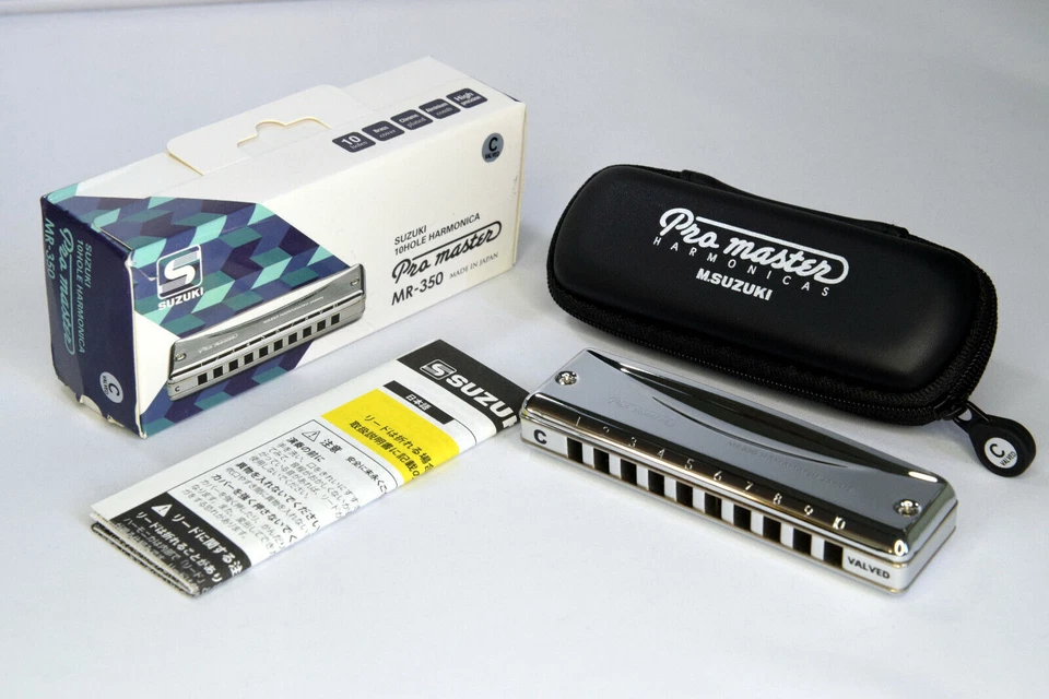 Suzuki MR350V ProMaster Harmonica + case 10 hole diatonic overstock - Select Key - Image 1 of 3
