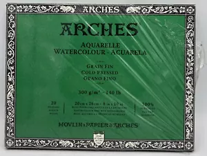 Arches Aquarelle Watercolour Block - Cold Press - 140 lbs. - 8x10" A1711599 Fino - Picture 1 of 2