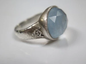 Gabriel & Co Plata de Ley Ovalada Cristal de Roca Azul Jade Talla 9 - Imagen 1 de 13