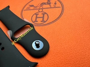 NEW~HERMÈS~Black sport band 2pc-S/M-38/40/41mm/new 42 Apple watch 100%Authentic - Photo 1 sur 11