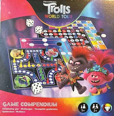 Trolls World Tour Game Compendium Nine Men’s Morris, Ludo, Draughts & S/Ladders - Image 1 of 2