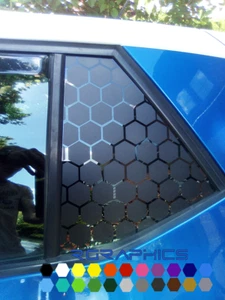 Fabia MK3 :: Rear quarter window decals :: Honeycomb V1 :: vinyl stickers - Picture 1 of 7