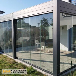 SONDERPREIS!Glaswand Glasschiebetür Glasschiebewand Terrassendach 2,6 m x 2,2 m - Bild 1 von 24