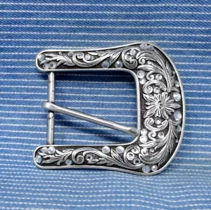 Ariat Western Floral Scroll Heel Bar Horseshoe Belt Buckle Rhinestones .TYC080 - Picture 1 of 7