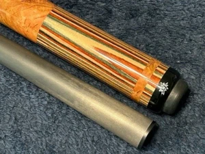 TNT Custom Pool Cue 1 of 1 With Carbon Fiber Shaft Cherry Wood Burl & Dymondwood - Picture 1 of 6