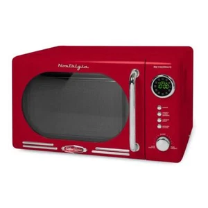 Nostalgia Countertop Microwave Red Rotating Glass Carousel LED Display 700-Watt - Picture 1 of 3