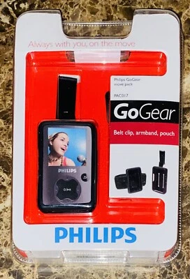 Phillips GoGear Move Pack PAC017 Belt Clip Armband Pouch Black NEW Sealed - Image 1 of 2