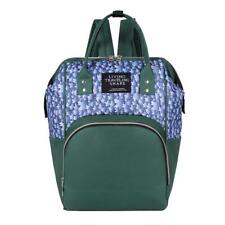 Plant Print Mommy Travel Backpacks Big Maternity Nappy Diaper Bags (Green)