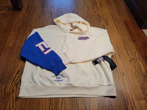 Tommy Hilfiger Hoodie NY Giants Pullover Sweatshirt Size XL NFL Women New York Cover