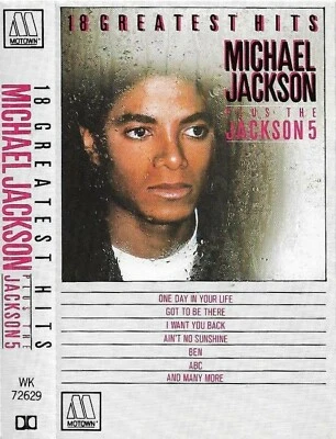 Michael Jackson Plus The Jackson 5 18 Greatest Hits CASSETTE ALBUM SOUL MOTOWN - Image 1 of 4