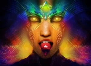 New Premium Acid LSD Psychedelic Wall Art Poster OR Canvas Size A4 to A1 - Picture 1 of 3