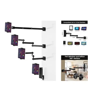 Wandhalterung für Tablets Smartphones 4-13 Zoll 360° Drehbar flexibel - Bild 1 von 2