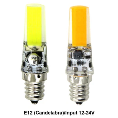 1/10pcs E12 (Candelabra) COB-2508 12-24V LED Light 2W Bulb Crystal Silicone Lamp - Image 1 of 4