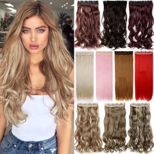 17 24 26 30 inch long Straight wavy as Remy Human Hair Piece Hair Extensions LKK - Picture 1 of 51