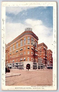 1907 Montecillo Hotel Norfolk Virginia Main Street & Gebäude Postkarte - Bild 1 von 2