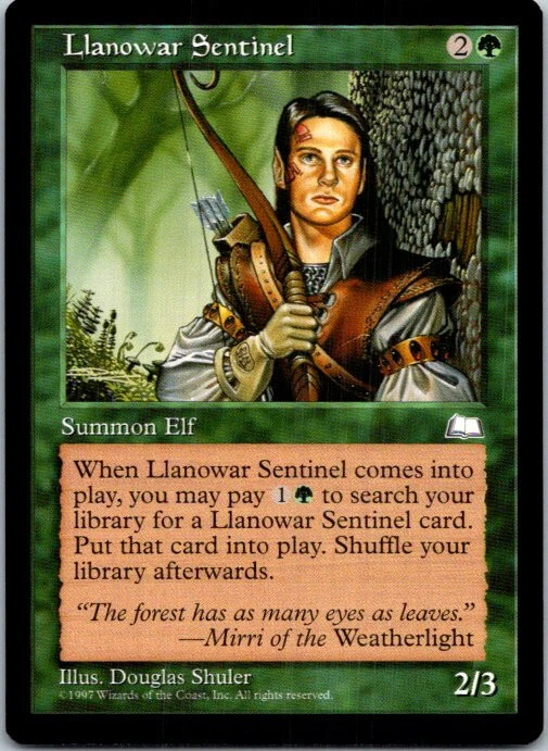 Llanowar Sentinel Magic The Gathering Weatherlight Near Mint - Image 1 of 1