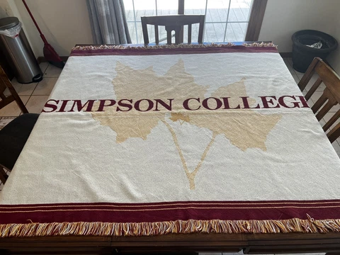 Simpson College Woven Blanket Cover