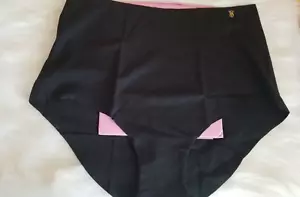 VICTORIA'S SECRET NO SHOW HIGH WAIST BRIEF PANTY BLACK LARGE VS GOLD LOGO NWT - Picture 1 of 10