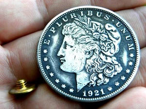 Concho belt leather accessories decoration real silver Morgan one dollar coin - Picture 1 of 8