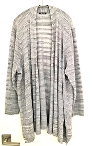 NIC + ZOE GR. 1XL Swing-Pullover grau Ton in Ton Streifen halbtransparent Baumwollmischung - Bild 1 von 16