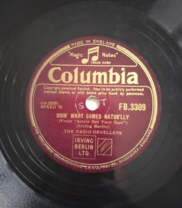 THE RADIO REVELLERS Doin' What Comes Naturally / Dear Old Donegal UK Columbia 78 - Picture 1 of 2