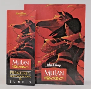 DISNEY MULAN CAST AND CREW CREDIT LIST CARD + PREMIERE PROGRAM CARD 1998 - Picture 1 of 9