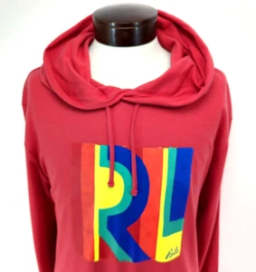 POLO RALPH LAUREN T-shirt uomo con cappuccio logo colorblock rosso -taglia XL NUOVA* - Foto 1 di 10